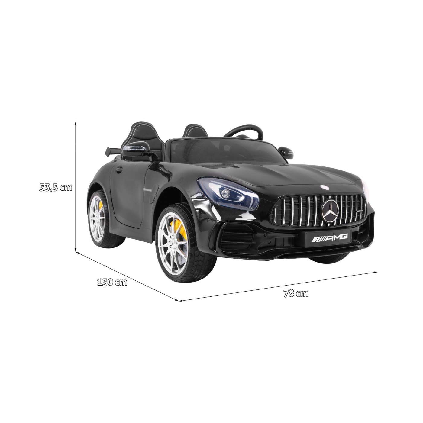 Mercedes-Benz GT R Dětská barva Černá 4x4 Drive Air Supply Dálkové ovládání EVA MP3 LED