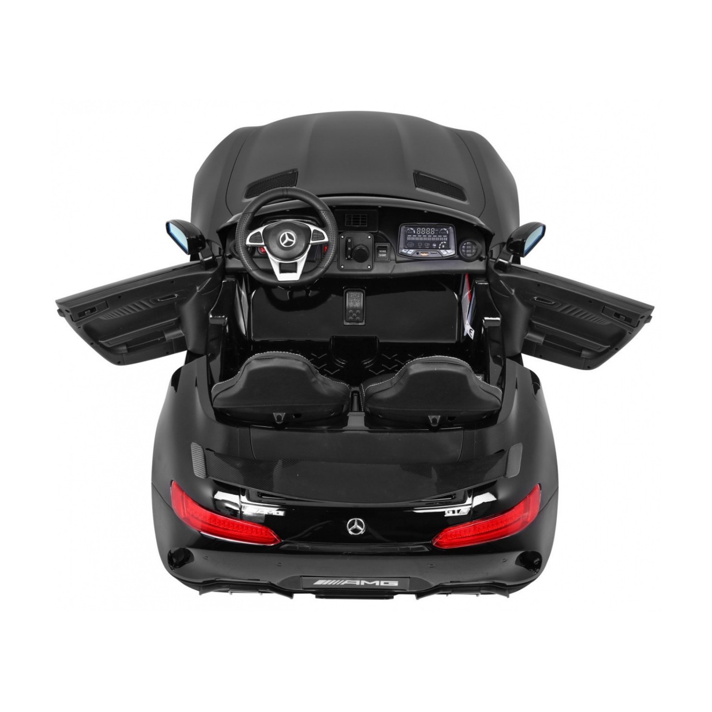 Mercedes-Benz GT R Dětská barva Černá 4x4 Drive Air Supply Dálkové ovládání EVA MP3 LED