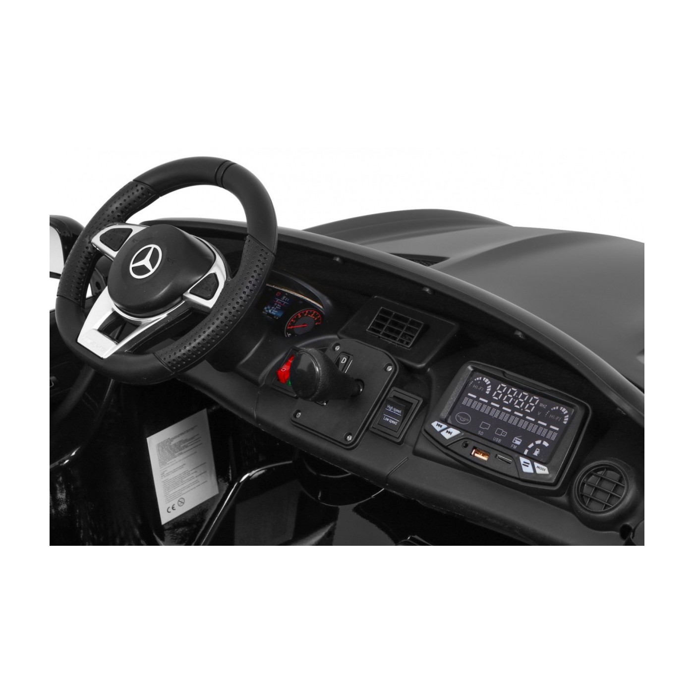Mercedes-Benz GT R Dětská barva Černá 4x4 Drive Air Supply Dálkové ovládání EVA MP3 LED