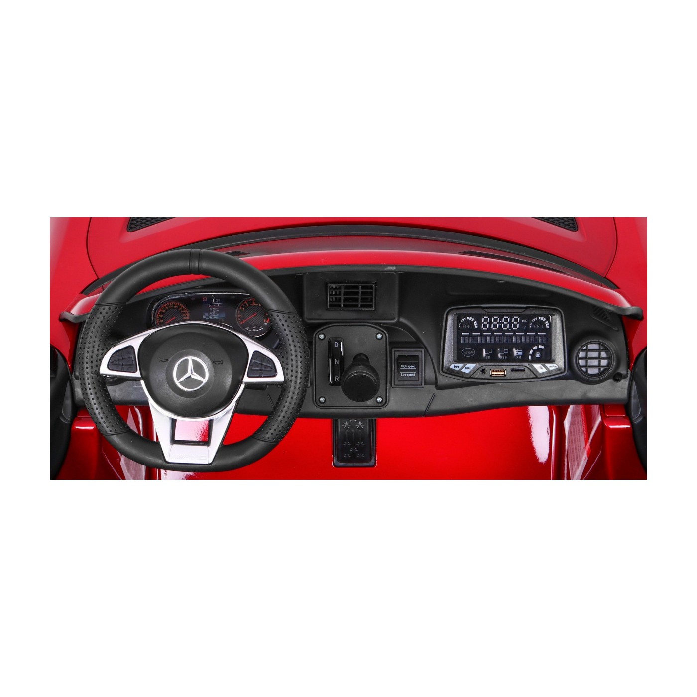 Dětský lak Mercedes-Benz GT R červený 4x4 Drive Air Supply Remote EVA MP3 LED