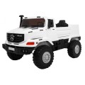 Bílé dětské bateriové auto Mercedes-Benz Zetros + 2místné + zavazadlový prostor + dálkové ovládání