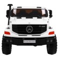 Bílé dětské bateriové auto Mercedes-Benz Zetros + 2místné + zavazadlový prostor + dálkové ovládání