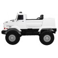 Bílé dětské bateriové auto Mercedes-Benz Zetros + 2místné + zavazadlový prostor + dálkové ovládání