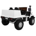 Bílé dětské bateriové auto Mercedes-Benz Zetros + 2místné + zavazadlový prostor + dálkové ovládání