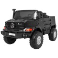 Mercedes-Benz Zetros dětský akumulátorový vůz černý + 2místný + zavazadlový prostor + dálkové ovládání