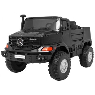 Mercedes-Benz Zetros dětský akumulátorový vůz černý + 2místný + zavazadlový prostor + dálkové ovládání