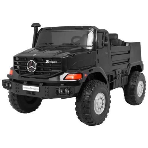 Mercedes-Benz Zetros dětský akumulátorový vůz černý + 2místný + zavazadlový prostor + dálkové ovládání