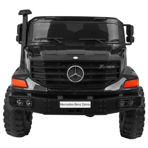 Mercedes-Benz Zetros dětský akumulátorový vůz černý + 2místný + zavazadlový prostor + dálkové ovládání
