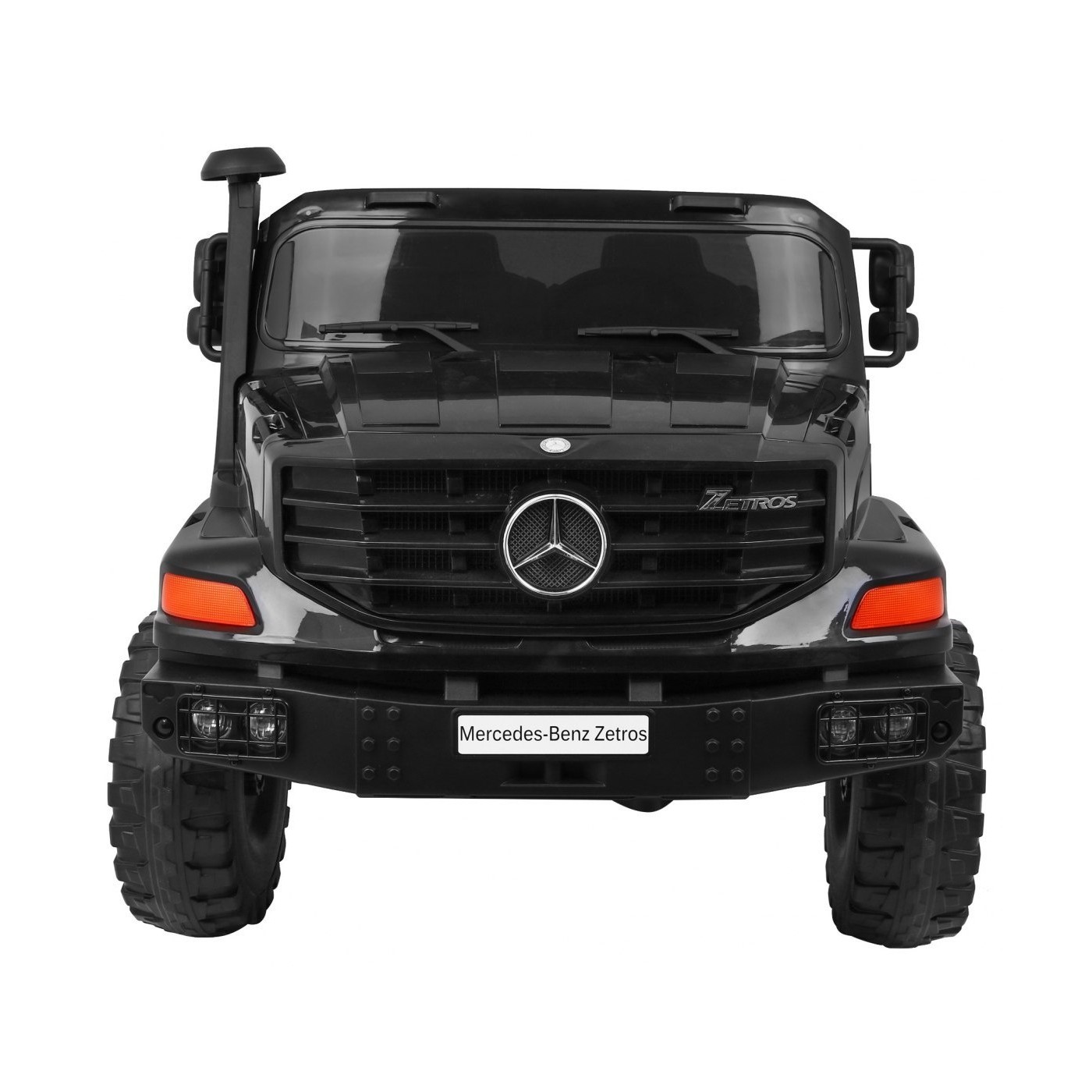 Mercedes-Benz Zetros dětský akumulátorový vůz černý + 2místný + zavazadlový prostor + dálkové ovládání