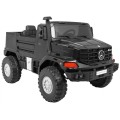 Mercedes-Benz Zetros dětský akumulátorový vůz černý + 2místný + zavazadlový prostor + dálkové ovládání