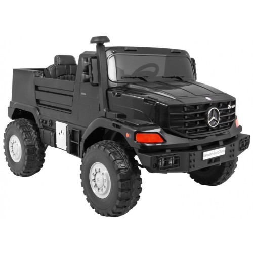 Mercedes-Benz Zetros dětský akumulátorový vůz černý + 2místný + zavazadlový prostor + dálkové ovládání