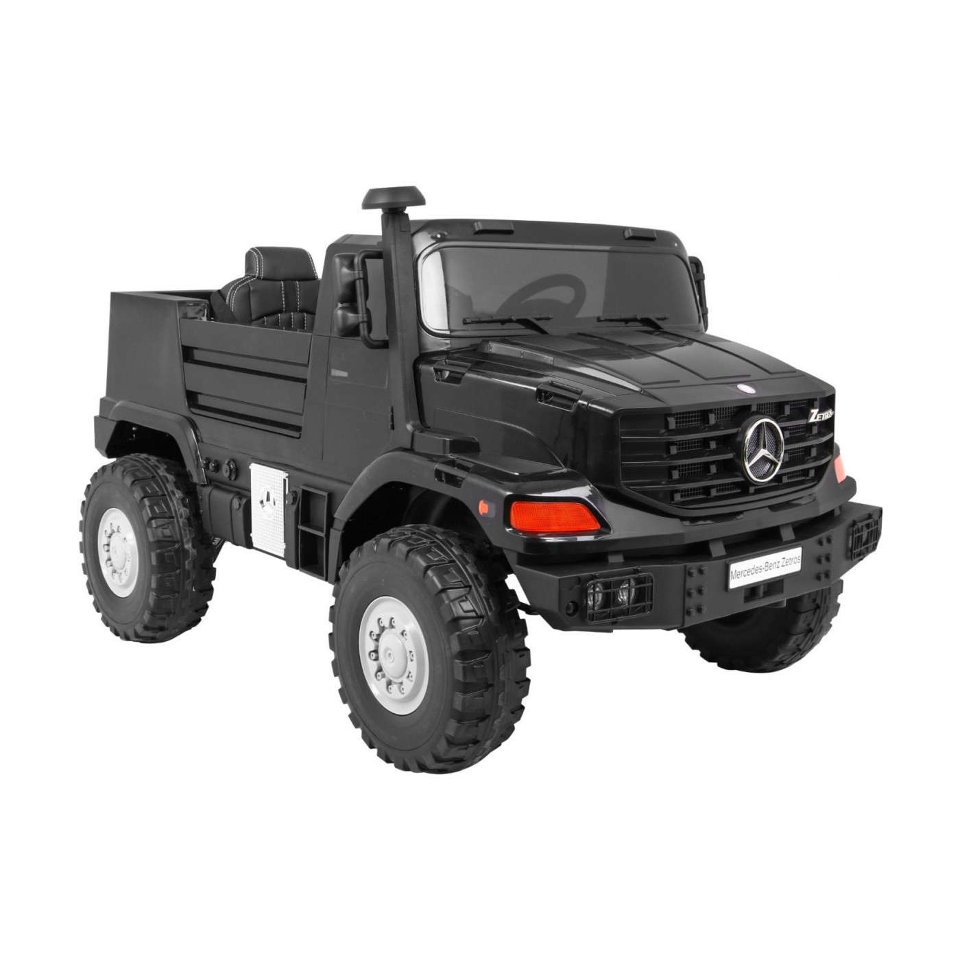 Mercedes-Benz Zetros dětský akumulátorový vůz černý + 2místný + zavazadlový prostor + dálkové ovládání