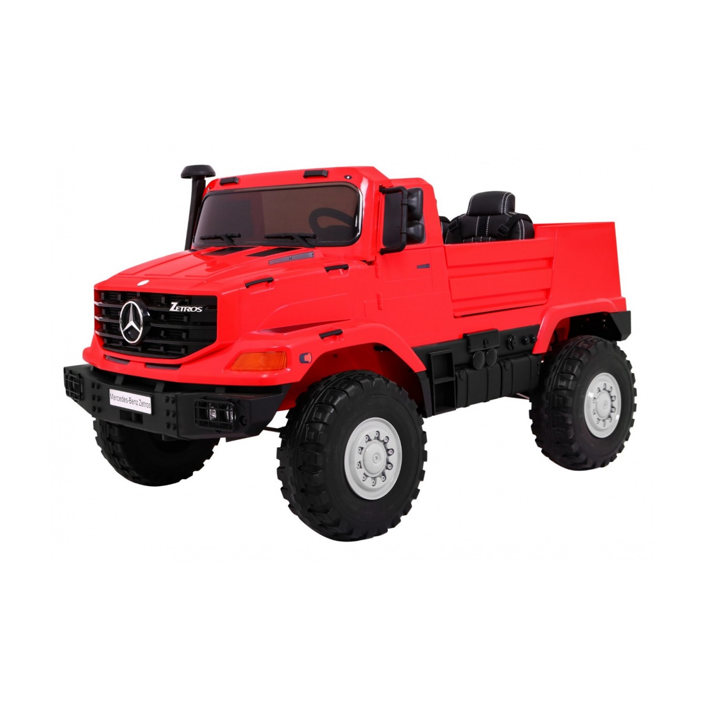 Dětský akumulátorový vůz Mercedes-Benz Zetros červený + 2místný + zavazadlový prostor + dálkové ovládání