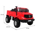 Dětský akumulátorový vůz Mercedes-Benz Zetros červený + 2místný + zavazadlový prostor + dálkové ovládání