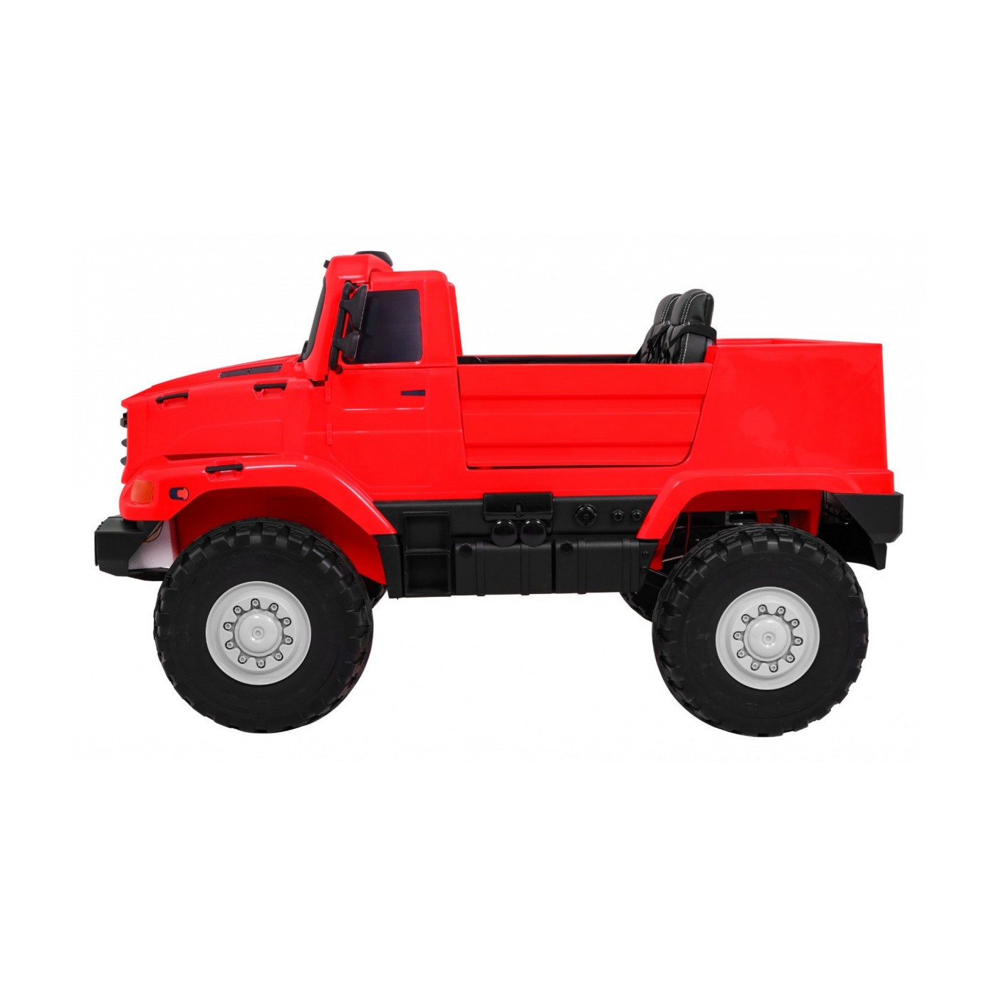Dětský akumulátorový vůz Mercedes-Benz Zetros červený + 2místný + zavazadlový prostor + dálkové ovládání