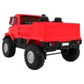 Dětský akumulátorový vůz Mercedes-Benz Zetros červený + 2místný + zavazadlový prostor + dálkové ovládání