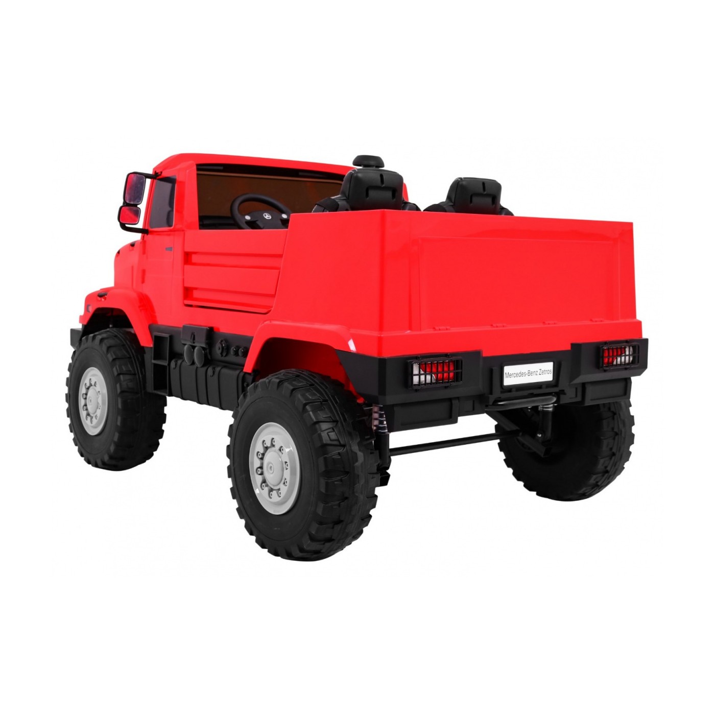 Dětský akumulátorový vůz Mercedes-Benz Zetros červený + 2místný + zavazadlový prostor + dálkové ovládání