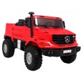 Dětský akumulátorový vůz Mercedes-Benz Zetros červený + 2místný + zavazadlový prostor + dálkové ovládání
