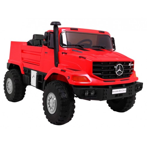 Dětský akumulátorový vůz Mercedes-Benz Zetros červený + 2místný + zavazadlový prostor + dálkové ovládání