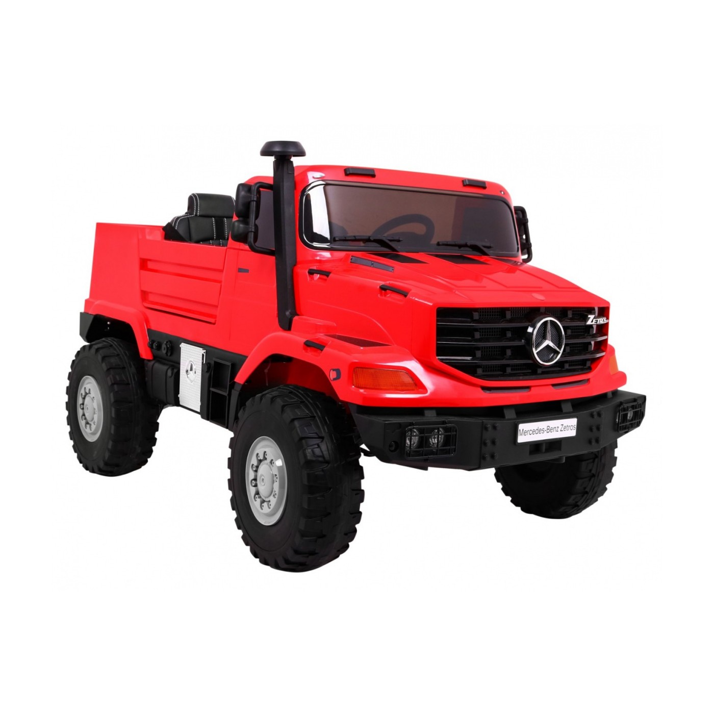 Dětský akumulátorový vůz Mercedes-Benz Zetros červený + 2místný + zavazadlový prostor + dálkové ovládání