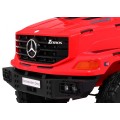Dětský akumulátorový vůz Mercedes-Benz Zetros červený + 2místný + zavazadlový prostor + dálkové ovládání
