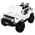 Dětský bateriový vůz Mighty Jeep bílá + 2místný + 4x4 pohon + 2 nosiče zavazadel