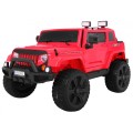 Dětský dobíjecí vůz Mighty Jeep červený + 2místný + 4x4 Drive + 2 nosiče zavazadel