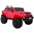 Dětský dobíjecí vůz Mighty Jeep červený + 2místný + 4x4 Drive + 2 nosiče zavazadel