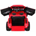 Dětský dobíjecí vůz Mighty Jeep červený + 2místný + 4x4 Drive + 2 nosiče zavazadel