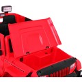 Dětský dobíjecí vůz Mighty Jeep červený + 2místný + 4x4 Drive + 2 nosiče zavazadel