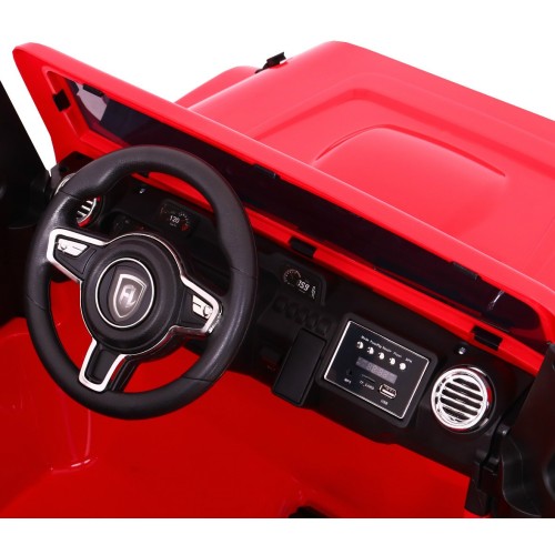 Dětský dobíjecí vůz Mighty Jeep červený + 2místný + 4x4 Drive + 2 nosiče zavazadel