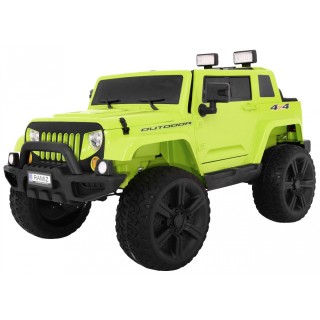 Mighty Jeep Kids Battery auto zelená + 2místný + 4x4 Drive + 2 nosiče zavazadel