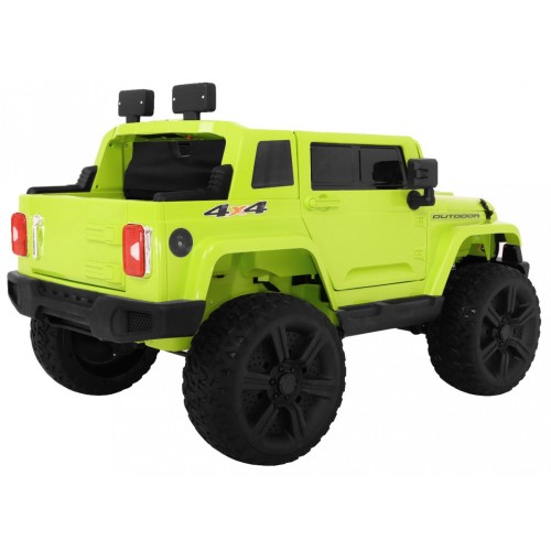 Mighty Jeep Kids Battery auto zelená + 2místný + 4x4 Drive + 2 nosiče zavazadel