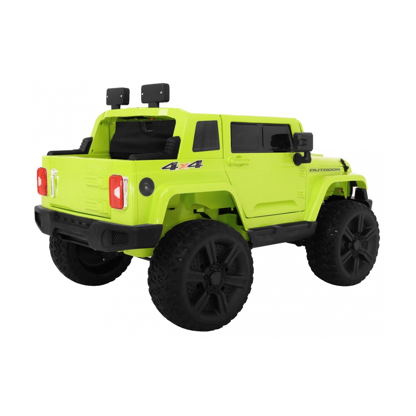Mighty Jeep Kids Battery auto zelená + 2místný + 4x4 Drive + 2 nosiče zavazadel