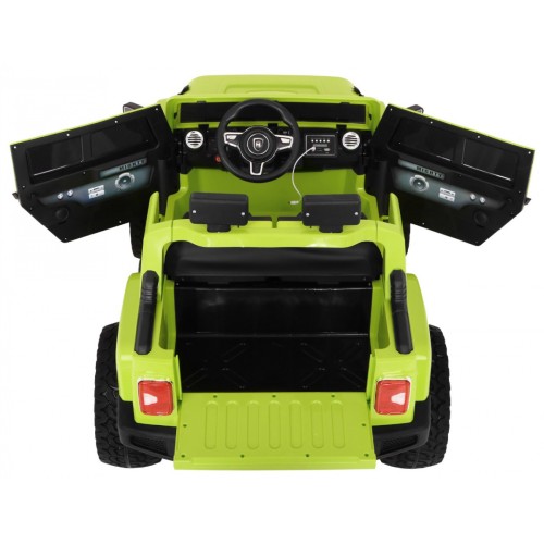 Mighty Jeep Kids Battery auto zelená + 2místný + 4x4 Drive + 2 nosiče zavazadel