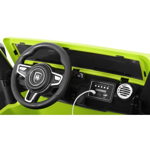 Mighty Jeep Kids Battery auto zelená + 2místný + 4x4 Drive + 2 nosiče zavazadel