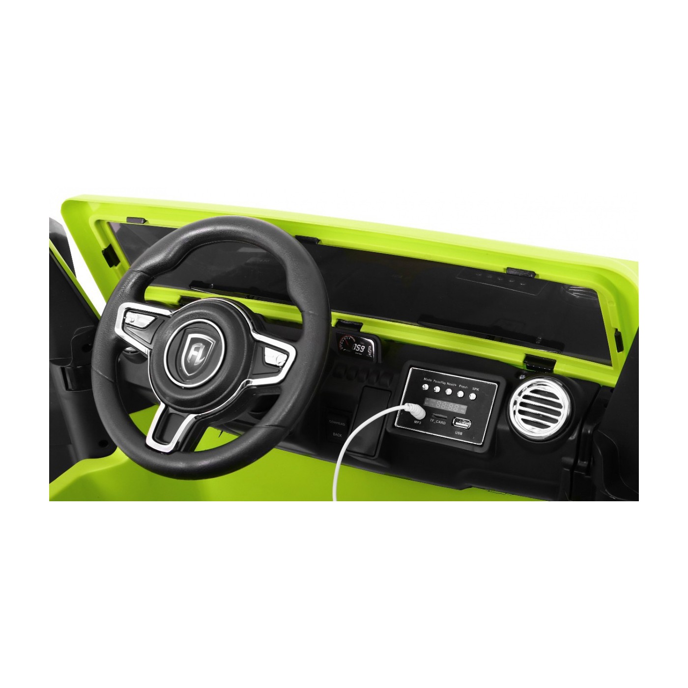 Mighty Jeep Kids Battery auto zelená + 2místný + 4x4 Drive + 2 nosiče zavazadel