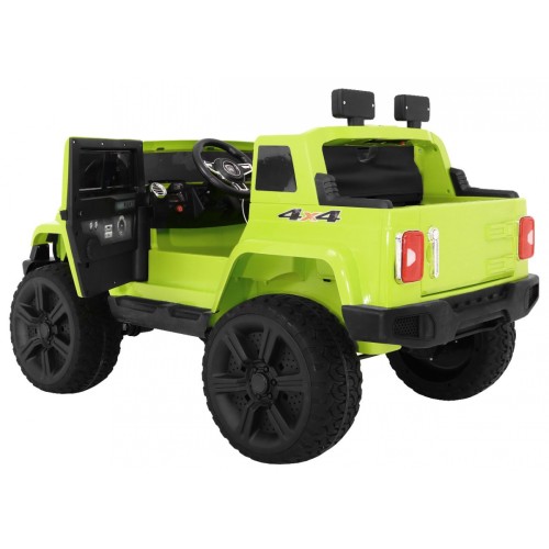 Mighty Jeep Kids Battery auto zelená + 2místný + 4x4 Drive + 2 nosiče zavazadel