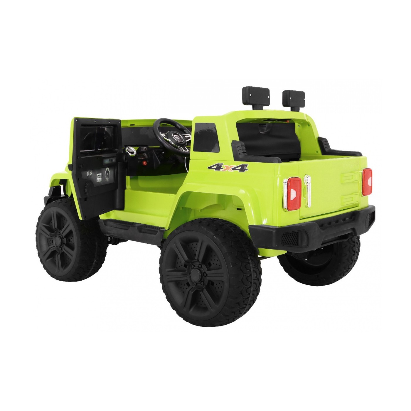 Mighty Jeep Kids Battery auto zelená + 2místný + 4x4 Drive + 2 nosiče zavazadel