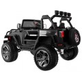 Jeep Monster 4x4 Dětské terénní auto černé + dálkové + nastavení sedadla + pomalý start + MP3 LED + kufr + batoh