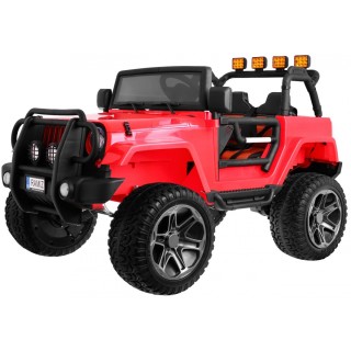 Jeep Monster 4x4 děti off-road auto červené dálkové nastavení sedadla MP3 LED kufr batoh