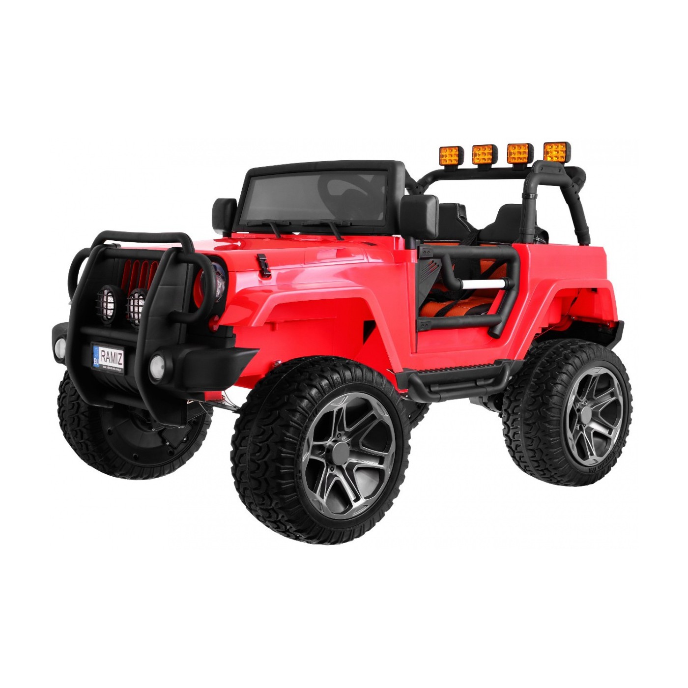 Jeep Monster 4x4 děti off-road auto červené dálkové nastavení sedadla MP3 LED kufr batoh
