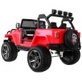 Jeep Monster 4x4 děti off-road auto červené dálkové nastavení sedadla MP3 LED kufr batoh