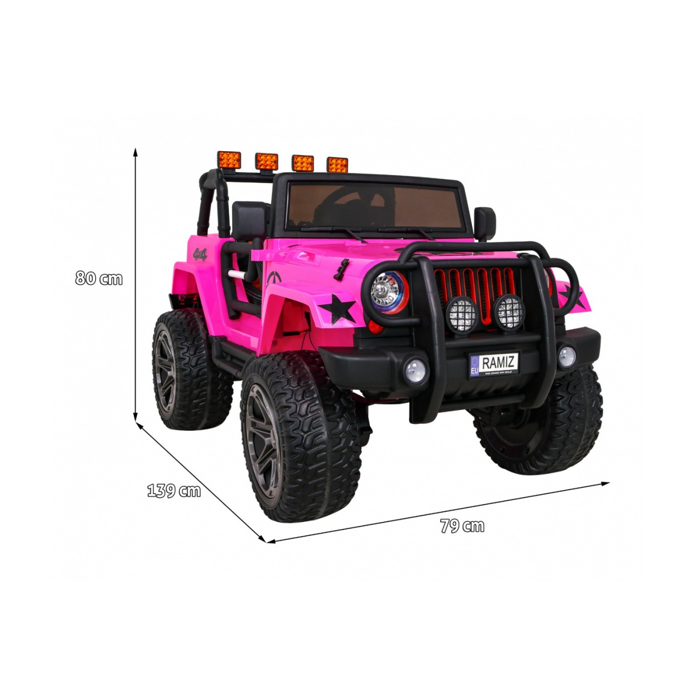Monster Jeep 4x4 růžový