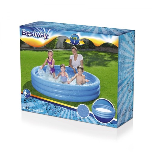 Dětský zahradní bazén Nafukovací sprchová vanička Modrá 183x33cm BESTWAY + Opravná lišta