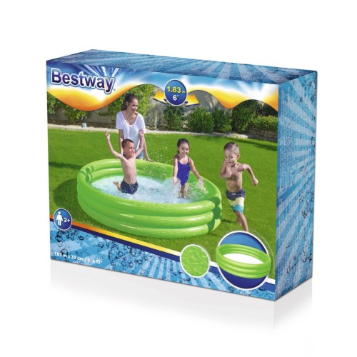 Dětský zahradní bazén Nafukovací sprchová vanička Zelená 183x33cm BESTWAY + Opravná lišta