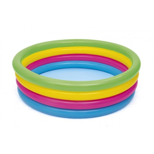 Nafukovací bazén 4 kruhy Dětská sprchová vanička 157x46cm BESTWAY Rainbow + Opravná lišta
