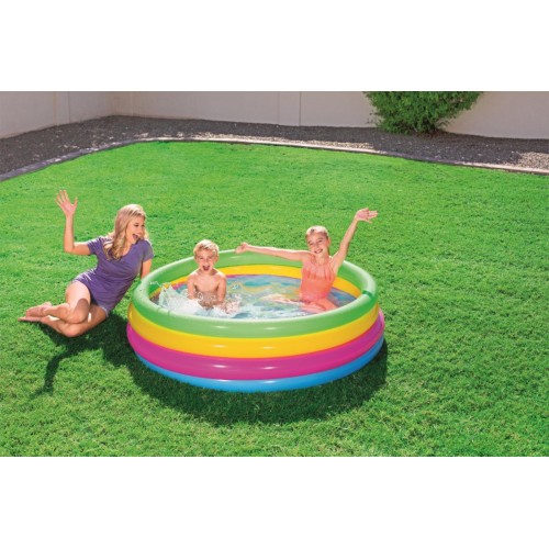 Nafukovací bazén 4 kruhy Dětská sprchová vanička 157x46cm BESTWAY Rainbow + Opravná lišta