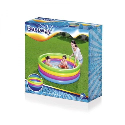 Nafukovací bazén 4 kruhy Dětská sprchová vanička 157x46cm BESTWAY Rainbow + Opravná lišta