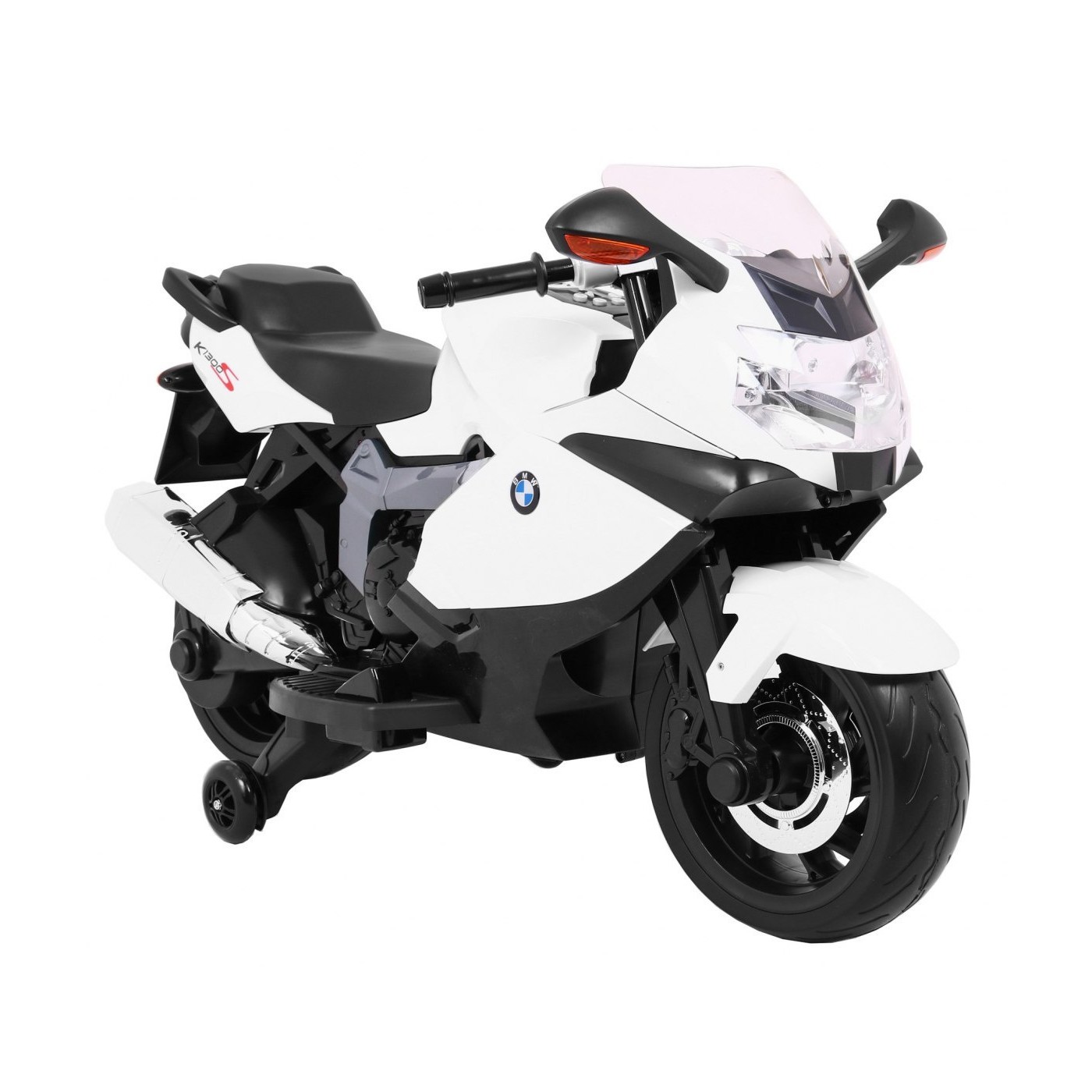 BMW K1300S Dětské Dobíjecí Kolo Bílá Pomocná Kola Divoká Světla Pomalý Start